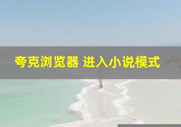 夸克浏览器 进入小说模式